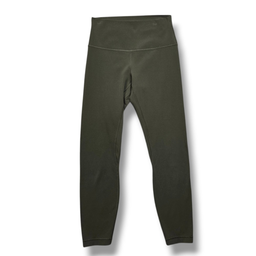 Lululemon Align High Rise Pant 25" Womens 6 Green W5CT3S Nulu PILLED